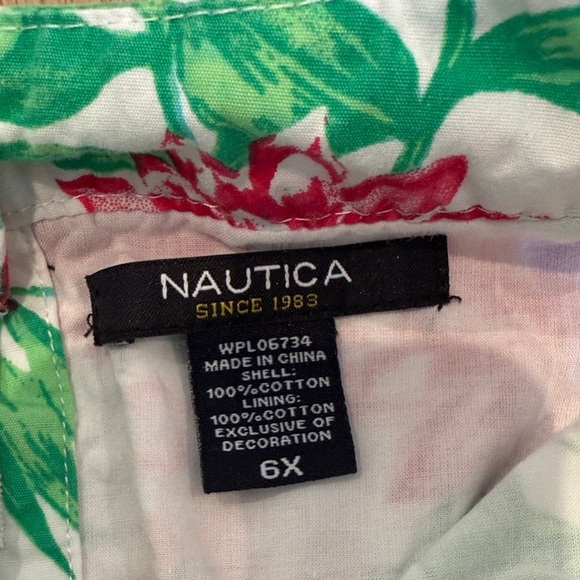 Nautica Pink and Green Floral Kids Dress - Picture 2 of 3